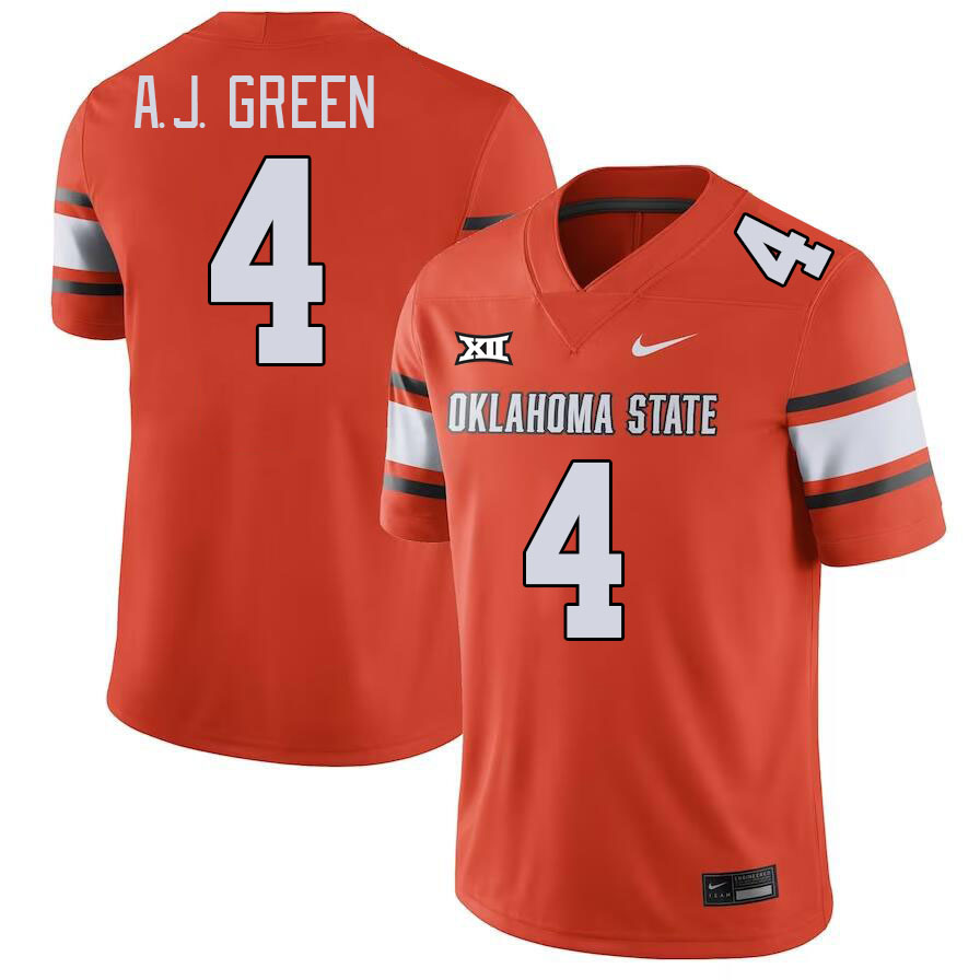 Oklahoma State Cowboys #4 A.J. Green II College Football Jerseys Stitched Sale-Orange